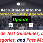 Recruitment into the Internal Security Agencies: Aptitude Test Guidelines, Dates, Categories, and Pass Mark.