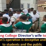 Royal Nursing College Director’s wife to face court.