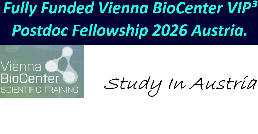Fully Funded Vienna BioCenter Interdisciplinary Postdoctoral Fellowship (VIP³) 2026 Austria.