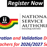NSS Registration and Validation Deadline for Trained Teachers for 2026/2027 Service Year.