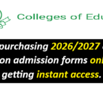 Guide to purchasing 2026/2027 college of education admission forms online and getting instant access.