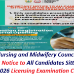 Nursing and Midwifery Council: Important Notice to All Candidates Sitting for the March/April 2026 Licensing Examination Council, Ghana.