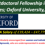 Paid Postdoctoral Fellowship in African Studies; Oxford University, 2026.