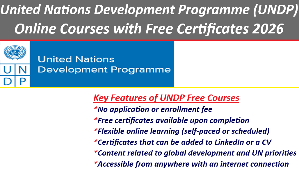 United Nations Development Programme (UNDP) Online Courses with Free Certificates 2026 – Apply Now.