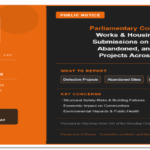 Parliamentary Committee on Works and Housing Invites Submissions on Defective, Abandoned, and Stalled Projects Across Ghana.