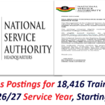 NSA Releases Postings for 18,416 Trained Teachers for the 2026/27 Service Year, Starting 4th May.