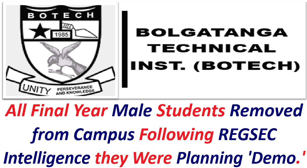 All Final Year Male Students Removed from Campus Following REGSEC Intelligence they Were Planning ‘Demo.’