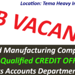 Job Vacancy at a Food Manufacturing Company for A CREDIT OFFICER for its Accounts Department.