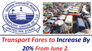 Transport Fares to Increase By 20% From June 2.