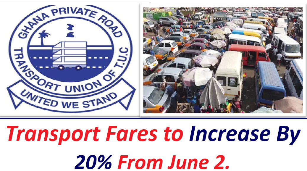 Transport Fares to Increase By 20% From June 2.