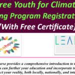 UNDP Free Youth for Climate Action E-Learning Program Registration Open.