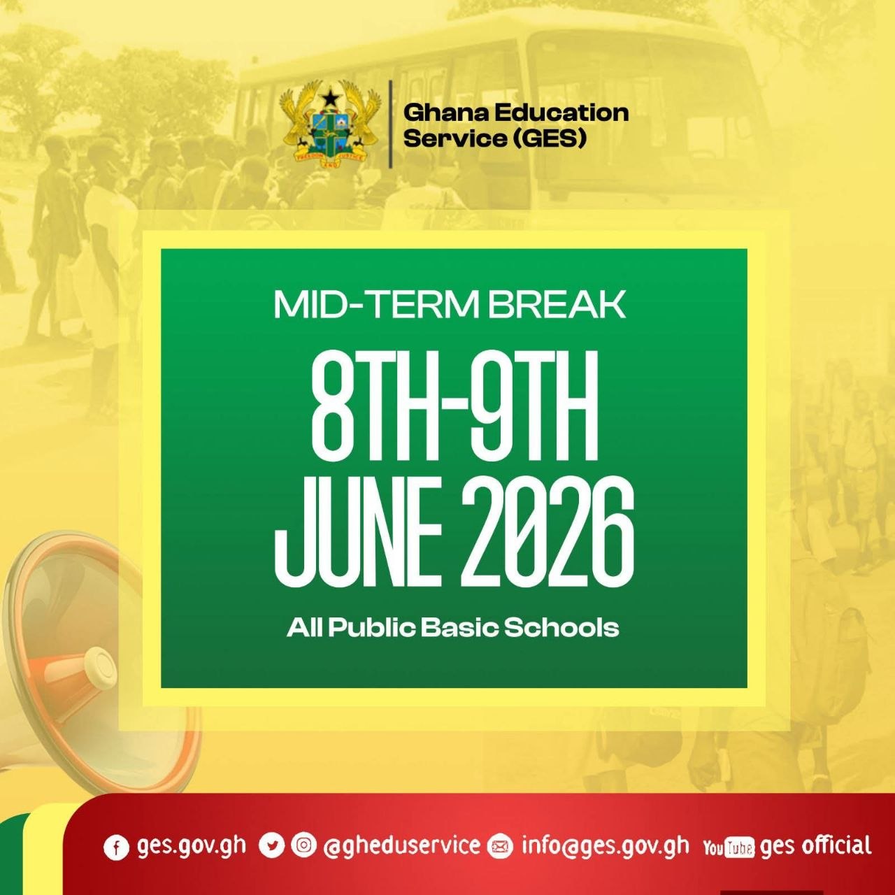 GES Announces Mid-Term Break for Public Basic Schools