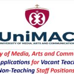 University of Media, Arts and Communication Invites Applications for Vacant Teaching and Non-Teaching Staff Positions.