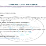 TVET 2026 Recruitment: Schedule for the Recruitment Process Review of Applications, Interviews, and Document Verification Date.