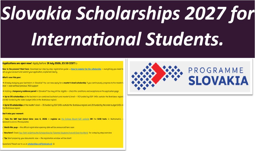 Slovakia Scholarships 2027 for International Students.