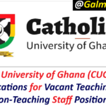 Recruitment2026: Catholic University of Ghana (CUG) Invites Applications for Vacant Teaching and Non-Teaching Staff Positions.