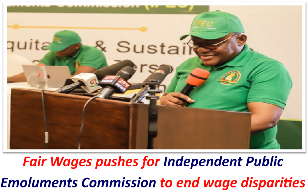 Fair Wages pushes for Independent Public Emoluments Commission to end wage disparities.