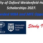 University of Oxford Weidenfeld-Hoffmann Scholarships 2027.