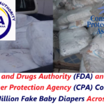 Food and Drugs Authority (FDA) and the Consumer Protection Agency (CPA) Confiscate Over 4 Million Fake Baby Diapers Across Ghana.