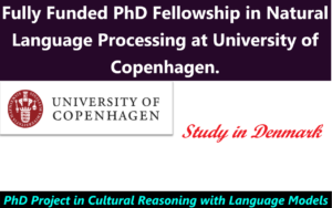 Fully Funded PhD Fellowship in Natural Language Processing at University of Copenhagen.