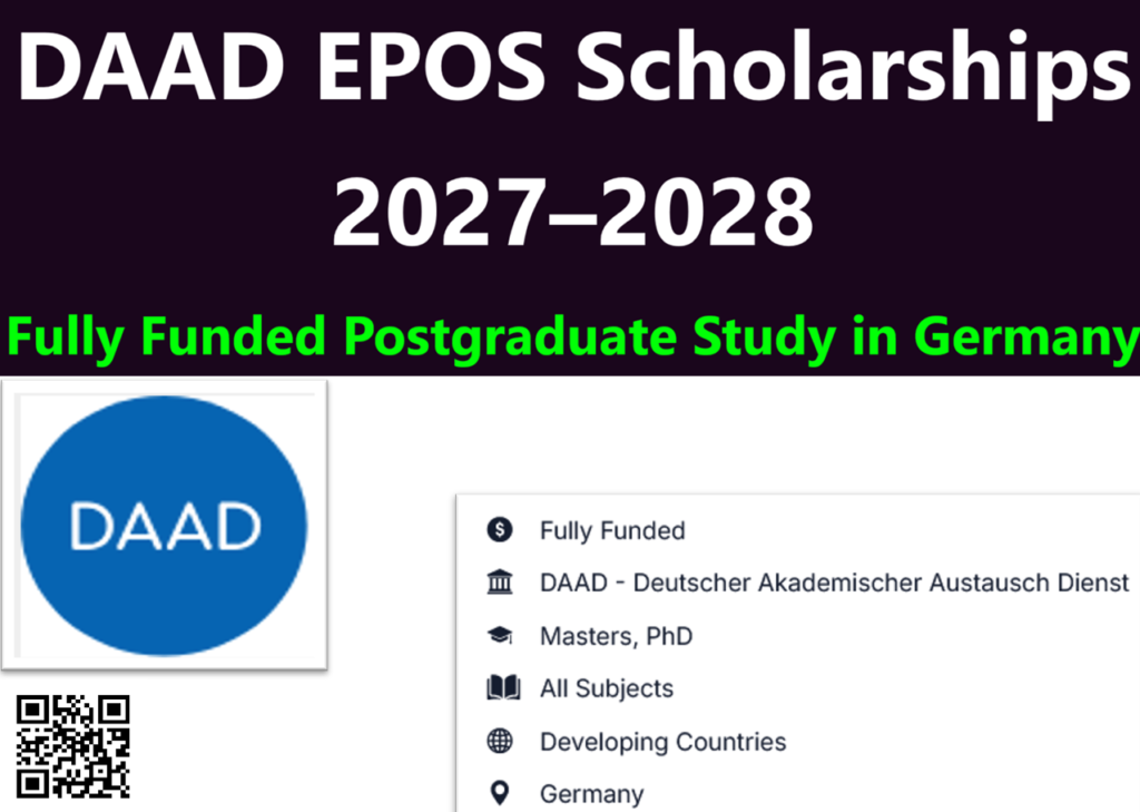 DAAD EPOS Scholarships 2027–2028: Fully Funded Postgraduate Study in Germany