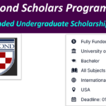 Richmond Scholars Program 2027: Fully Funded Undergraduate Scholarship in USA.