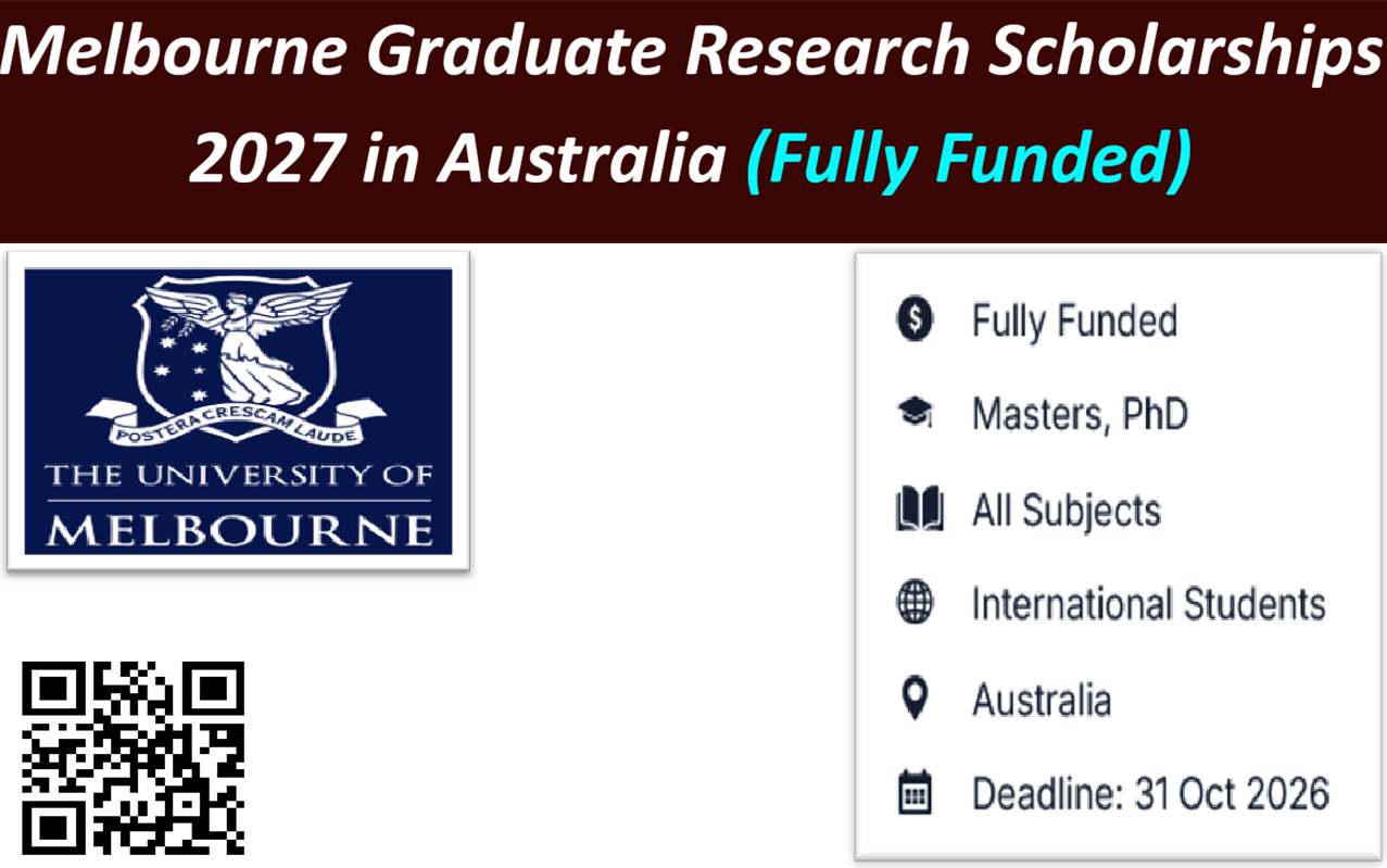 Melbourne Graduate Research Scholarships 2027 in Australia: Fully Funded