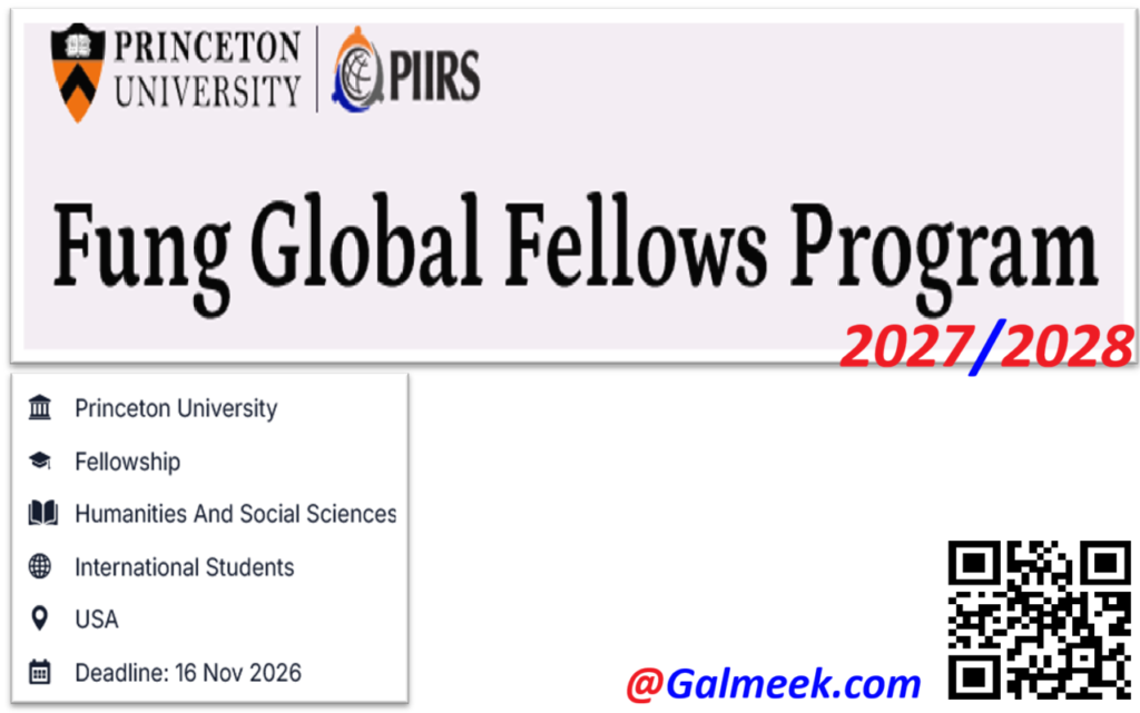 Princeton University Fung Global Fellows Program 2027–28 USA