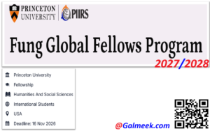 Princeton University Fung Global Fellows Program 2027–28 USA
