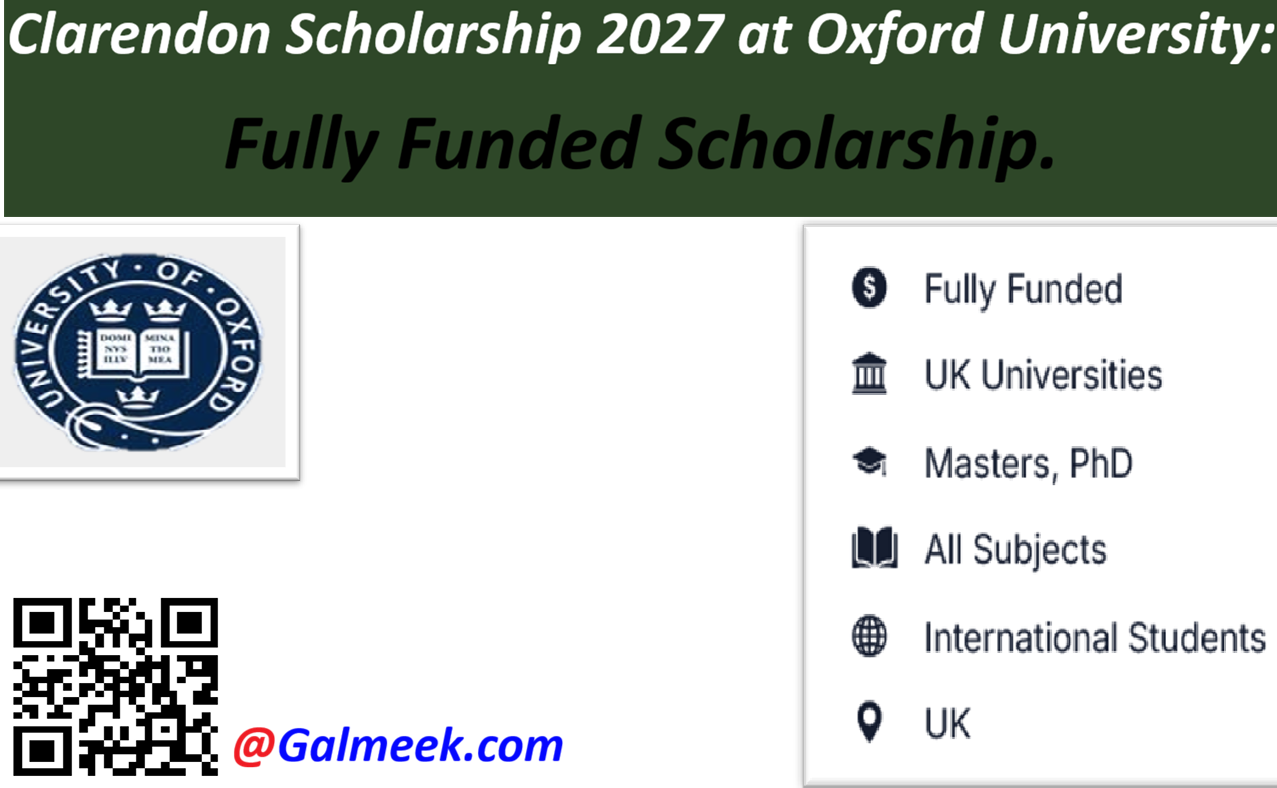 Clarendon Scholarship 2027 at Oxford University: Fully Funded Scholarship.