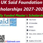 Fully Funded UK Saïd Foundation Scholarships 2027-2028.