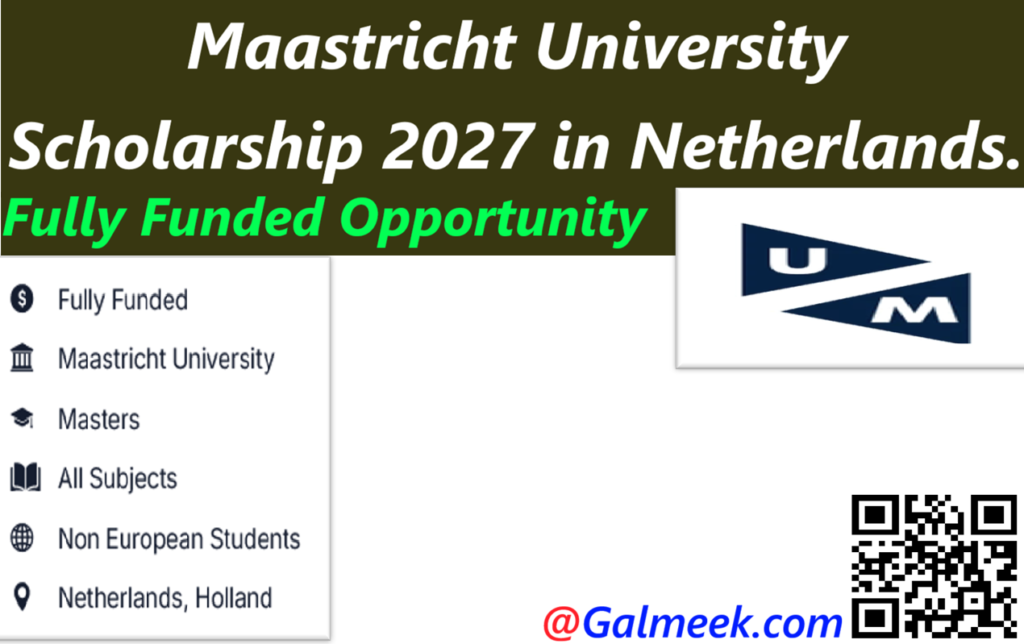 Fully Funded Maastricht University Scholarship 2027 in Netherlands.