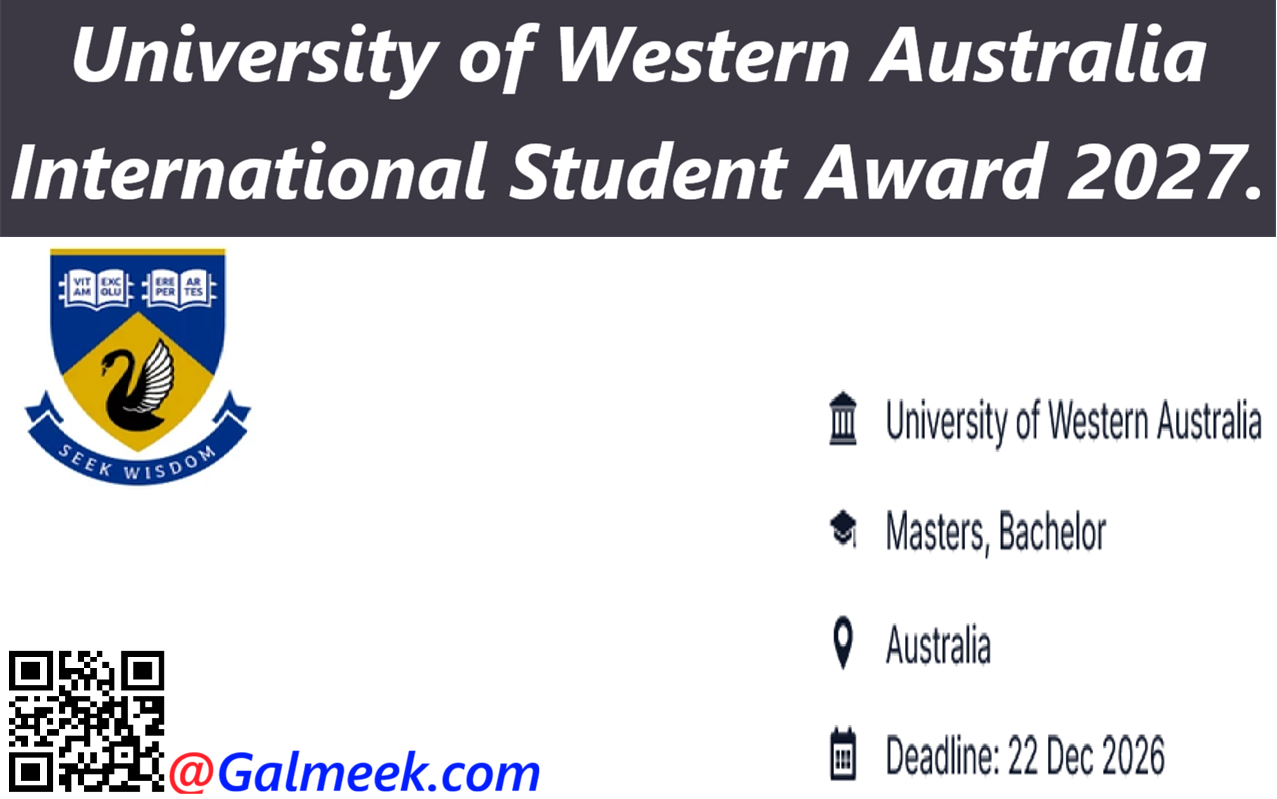 University of Western Australia International Student Award 2027.