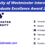 University of Westminster International Postgraduate Excellence Award 2027; UK