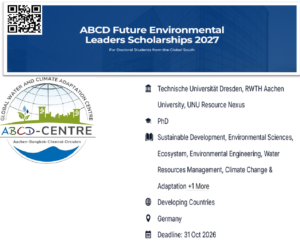 ABCD Future Environmental Leaders Scholarship 2027 | Germany