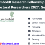 Humboldt Research Fellowship for Postdoctoral Researchers 2027; Germany
