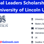 Global Leaders Scholarship at University of Lincoln; UK