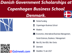 Danish Government Scholarships at Copenhagen Business School | Denmark