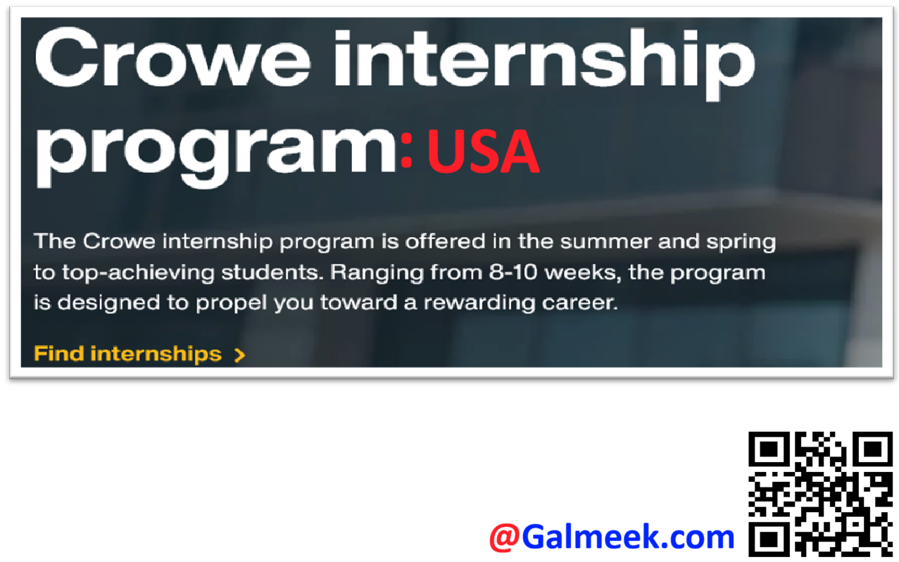 Crowe US Spring and Summer Internships: Students’ Route into Professional Services.
