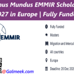 Fully Funded Erasmus Mundus EMMIR Scholarship 2027 in Europe.