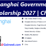 Shanghai Government Scholarship 2027 | China.