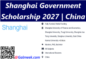 Shanghai Government Scholarship 2027 | China.